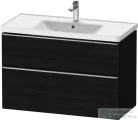 Duravit D-NEO 98,4x45,2 cm-es, 2 fiókos alsószekrény rozsdamentes acél színű fogantyúval 236710 mosdóhoz, matt fekete tölgy DE4356070160000