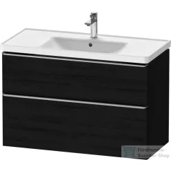   Duravit D-NEO 98,4x45,2 cm-es, 2 fiókos alsószekrény rozsdamentes acél színű fogantyúval 236710 mosdóhoz, matt fekete tölgy DE4356070160000