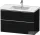 Duravit D-NEO 98,4x45,2 cm-es, 2 fiókos alsószekrény rozsdamentes acél színű fogantyúval 236710 mosdóhoz, matt fekete tölgy DE4356070160000