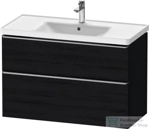 Duravit D-NEO 98,4x45,2 cm-es, 2 fiókos alsószekrény rozsdamentes acél színű fogantyúval 236710 mosdóhoz, matt fekete tölgy DE4356070160000
