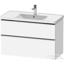   Duravit D-NEO 98,4x45,2 cm-es, 2 fiókos alsószekrény rozsdamentes acél színű fogantyúval 236710 mosdóhoz, matt fehér DE4356070180000