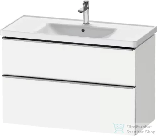Duravit D-NEO 98,4x45,2 cm-es, 2 fiókos alsószekrény rozsdamentes acél színű fogantyúval 236710 mosdóhoz, matt fehér DE4356070180000