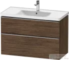 Duravit D-NEO 98,4x45,2 cm-es, 2 fiókos alsószekrény rozsdamentes acél színű fogantyúval 236710 mosdóhoz, matt sötét dió DE4356070210000