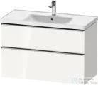 Duravit D-NEO 98,4x45,2 cm-es, 2 fiókos alsószekrény rozsdamentes acél színű fogantyúval 236710 mosdóhoz, fényes fehér DE4356070220000