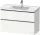 Duravit D-NEO 98,4x45,2 cm-es, 2 fiókos alsószekrény rozsdamentes acél színű fogantyúval 236710 mosdóhoz, fényes fehér DE4356070220000