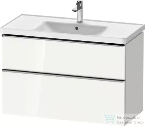 Duravit D-NEO 98,4x45,2 cm-es, 2 fiókos alsószekrény rozsdamentes acél színű fogantyúval 236710 mosdóhoz, fényes fehér DE4356070220000