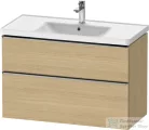 Duravit D-NEO 98,4x45,2 cm-es, 2 fiókos alsószekrény rozsdamentes acél színű fogantyúval 236710 mosdóhoz, natúr tölgy DE4356070300000