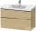Duravit D-NEO 98,4x45,2 cm-es, 2 fiókos alsószekrény rozsdamentes acél színű fogantyúval 236710 mosdóhoz, natúr tölgy DE4356070300000