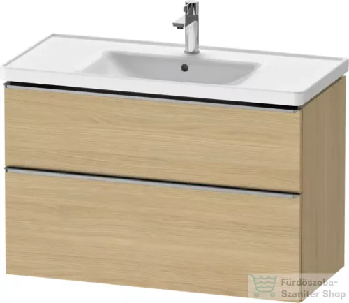 Duravit D-NEO 98,4x45,2 cm-es, 2 fiókos alsószekrény rozsdamentes acél színű fogantyúval 236710 mosdóhoz, natúr tölgy DE4356070300000