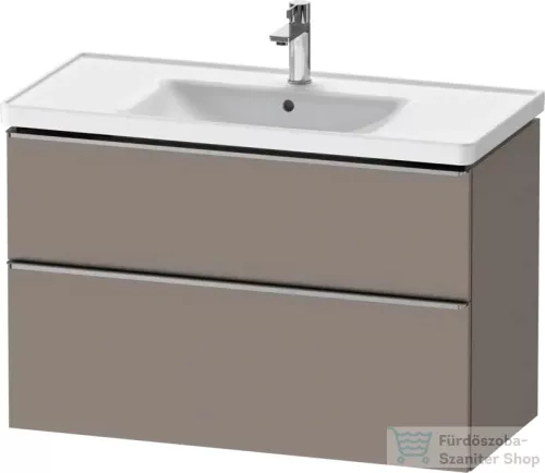 Duravit D-NEO 98,4x45,2 cm-es, 2 fiókos alsószekrény rozsdamentes acél színű fogantyúval 236710 mosdóhoz, matt bazalt DE4356070430000