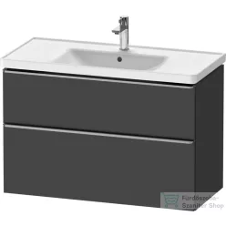   Duravit D-NEO 98,4x45,2 cm-es, 2 fiókos alsószekrény rozsdamentes acél színű fogantyúval 236710 mosdóhoz, matt grafit DE4356070490000