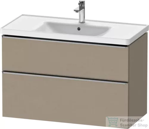 Duravit D-NEO 98,4x45,2 cm-es, 2 fiókos alsószekrény rozsdamentes acél színű fogantyúval 236710 mosdóhoz, matt len DE4356070750000