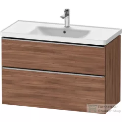   Duravit D-NEO 98,4x45,2 cm-es, 2 fiókos alsószekrény rozsdamentes acél színű fogantyúval 236710 mosdóhoz, matt dió DE4356070790000