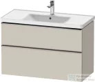 Duravit D-NEO 98,4x45,2 cm-es, 2 fiókos alsószekrény rozsdamentes acél színű fogantyúval 236710 mosdóhoz, matt taupe DE4356070910000