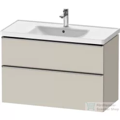   Duravit D-NEO 98,4x45,2 cm-es, 2 fiókos alsószekrény rozsdamentes acél színű fogantyúval 236710 mosdóhoz, matt taupe DE4356070910000