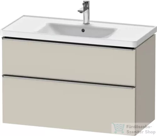 Duravit D-NEO 98,4x45,2 cm-es, 2 fiókos alsószekrény rozsdamentes acél színű fogantyúval 236710 mosdóhoz, matt taupe DE4356070910000