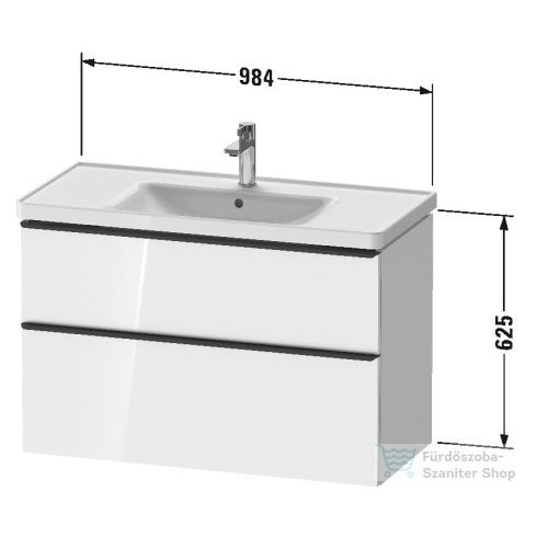 Duravit D-NEO 984x452 mm-es 2 fiókos függesztett szekrény 236710XXX mosdóhoz,Linen Decor DE435607575