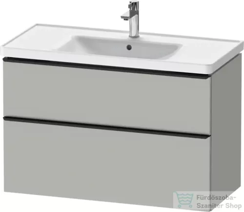 Duravit D-NEO 98,4x45,2 cm-es, 2 fiókos alsószekrény fekete fogantyúval 236710 mosdóhoz, matt betonszürke DE43560BD070000