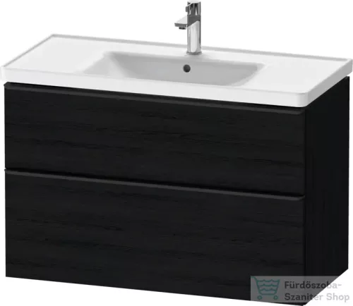 Duravit D-NEO 98,4x45,2 cm-es, 2 fiókos alsószekrény fekete fogantyúval 236710 mosdóhoz, matt fekete tölgy DE43560BD160000