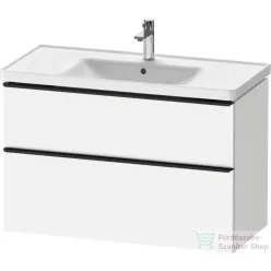   Duravit D-NEO 98,4x45,2 cm-es, 2 fiókos alsószekrény fekete fogantyúval 236710 mosdóhoz, matt fehér DE43560BD180000