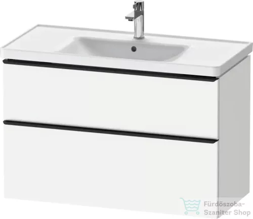 Duravit D-NEO 98,4x45,2 cm-es, 2 fiókos alsószekrény fekete fogantyúval 236710 mosdóhoz, matt fehér DE43560BD180000
