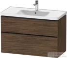 Duravit D-NEO 98,4x45,2 cm-es, 2 fiókos alsószekrény fekete fogantyúval 236710 mosdóhoz, matt sötét dió DE43560BD210000
