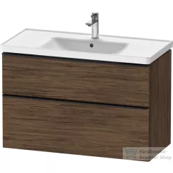   Duravit D-NEO 98,4x45,2 cm-es, 2 fiókos alsószekrény fekete fogantyúval 236710 mosdóhoz, matt sötét dió DE43560BD210000