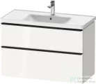 Duravit D-NEO 98,4x45,2 cm-es, 2 fiókos alsószekrény fekete fogantyúval 236710 mosdóhoz, fényes fehér DE43560BD220000