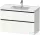 Duravit D-NEO 98,4x45,2 cm-es, 2 fiókos alsószekrény fekete fogantyúval 236710 mosdóhoz, fényes fehér DE43560BD220000