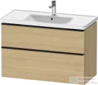Duravit D-NEO 98,4x45,2 cm-es, 2 fiókos alsószekrény fekete fogantyúval 236710 mosdóhoz, natúr tölgy DE43560BD300000