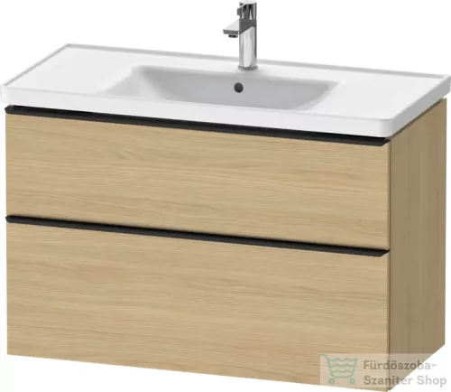Duravit D-NEO 98,4x45,2 cm-es, 2 fiókos alsószekrény fekete fogantyúval 236710 mosdóhoz, natúr tölgy DE43560BD300000