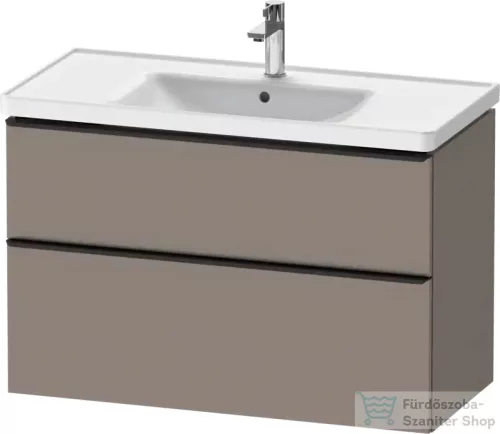 Duravit D-NEO 98,4x45,2 cm-es, 2 fiókos alsószekrény fekete fogantyúval 236710 mosdóhoz, matt bazalt DE43560BD430000