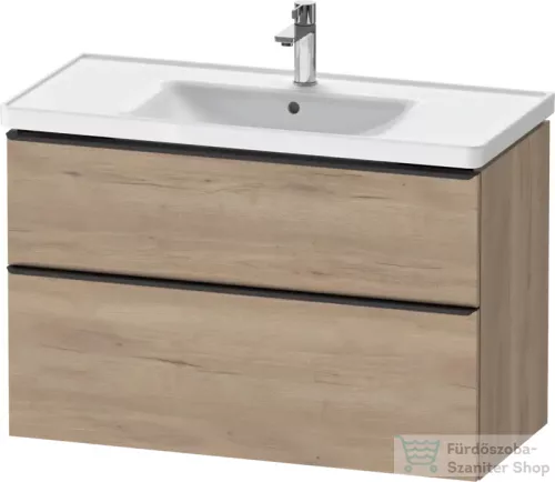 Duravit D-NEO 98,4x45,2 cm-es, 2 fiókos alsószekrény fekete fogantyúval 236710 mosdóhoz, márványos tölgy DE43560BD550000