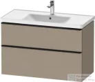 Duravit D-NEO 98,4x45,2 cm-es, 2 fiókos alsószekrény fekete fogantyúval 236710 mosdóhoz, matt len DE43560BD750000