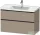 Duravit D-NEO 98,4x45,2 cm-es, 2 fiókos alsószekrény fekete fogantyúval 236710 mosdóhoz, matt len DE43560BD750000
