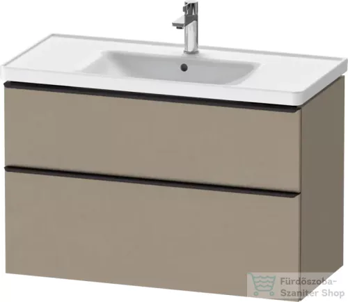 Duravit D-NEO 98,4x45,2 cm-es, 2 fiókos alsószekrény fekete fogantyúval 236710 mosdóhoz, matt len DE43560BD750000