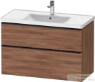 Duravit D-NEO 98,4x45,2 cm-es, 2 fiókos alsószekrény fekete fogantyúval 236710 mosdóhoz, matt dió DE43560BD790000