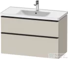 Duravit D-NEO 98,4x45,2 cm-es, 2 fiókos alsószekrény fekete fogantyúval 236710 mosdóhoz, matt taupe DE43560BD910000