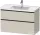 Duravit D-NEO 98,4x45,2 cm-es, 2 fiókos alsószekrény fekete fogantyúval 236710 mosdóhoz, matt taupe DE43560BD910000