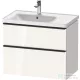 Duravit D-NEO 784x452 mm-es 2 fiókos függesztett szekrény 236980XXX mosdóhoz,White High Gloss Decor DE435702222