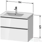 Duravit D-NEO 784x452 mm-es 2 fiókos függesztett szekrény 236980XXX mosdóhoz,White High Gloss Decor DE435702222