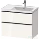 Duravit D-NEO 784x452 mm-es 2 fiókos függesztett szekrény 237080XXX mosdóhoz,White High Gloss Decor DE435802222
