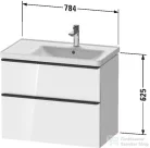 Duravit D-NEO 784x452 mm-es 2 fiókos függesztett szekrény 237080XXX mosdóhoz,White High Gloss Decor DE435802222
