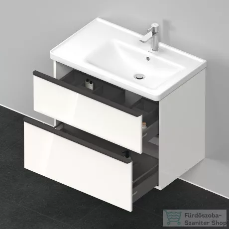 Duravit D-NEO 784x452 mm-es 2 fiókos függesztett szekrény 237080XXX mosdóhoz,White High Gloss Decor DE435802222