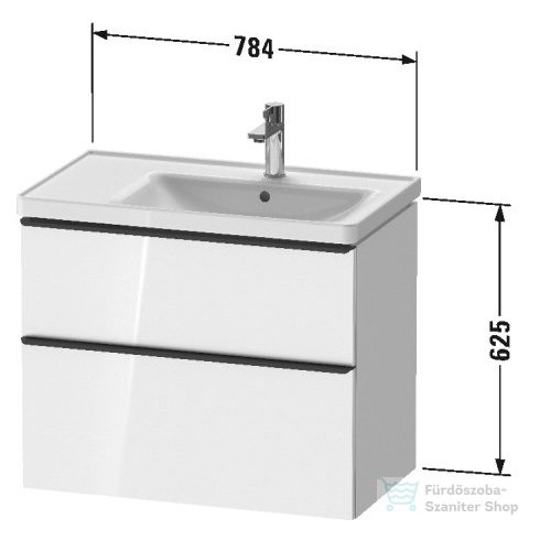 Duravit D-NEO 784x452 mm-es 2 fiókos függesztett szekrény 237080XXX mosdóhoz,Taupe Matt Decor DE435809191