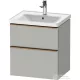Duravit D-NEO 58,4x45,2 cm-es, 2 fiókos alsószekrény szálcsiszolt bronz fogantyúval 236760, vagy 241260 mosdóhoz, matt betonszürke DE4359004070000