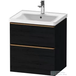   Duravit D-NEO 58,4x45,2 cm-es, 2 fiókos alsószekrény szálcsiszolt bronz fogantyúval 236760, vagy 241260 mosdóhoz, matt fekete tölgy DE4359004160000