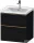 Duravit D-NEO 58,4x45,2 cm-es, 2 fiókos alsószekrény szálcsiszolt bronz fogantyúval 236760, vagy 241260 mosdóhoz, matt fekete tölgy DE4359004160000