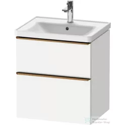   Duravit D-NEO 58,4x45,2 cm-es, 2 fiókos alsószekrény szálcsiszolt bronz fogantyúval 236760, vagy 241260 mosdóhoz, matt fehér DE4359004180000