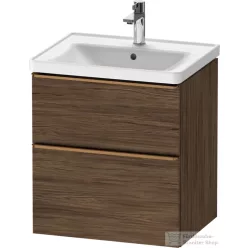   Duravit D-NEO 58,4x45,2 cm-es, 2 fiókos alsószekrény szálcsiszolt bronz fogantyúval 236760, vagy 241260 mosdóhoz, matt sötét dió DE4359004210000